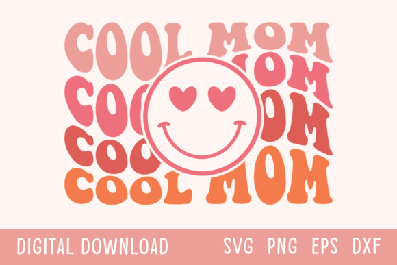 Cool Mom Color Wavy SVG: Graphics for T-Shirt Designs