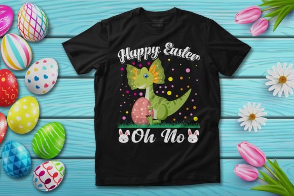 Happy Easter T-rex Graphics for T-Shirt Designs