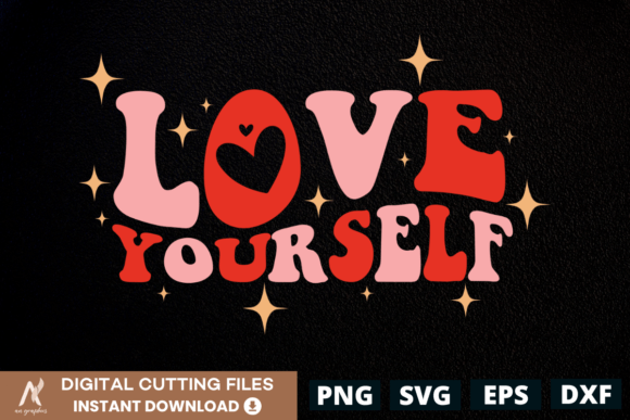 Love Yourself Color Wavy SVG: Graphics for T-Shirt Designs