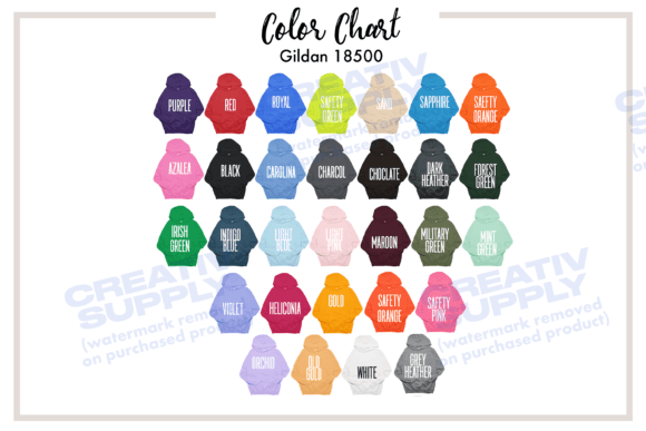 Reviewing the Gildan 18500 Hoodie Color Chart for Etsy