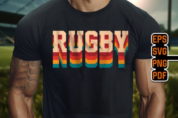 Rugby Vintage Rainbow Graphics for T-Shirt Designs