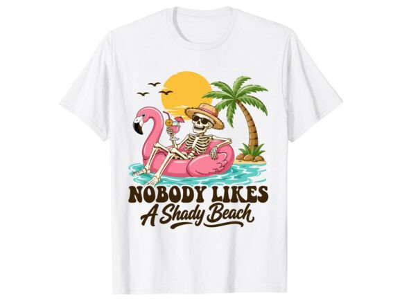 Shady Beach Skeleton: Summer Graphics & T-Shirt Designs